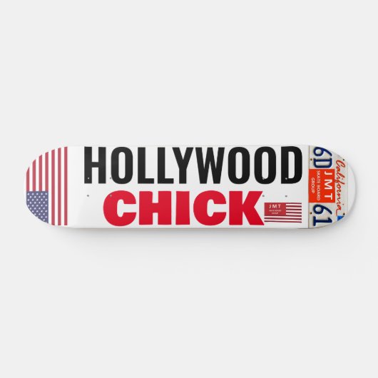 HOLLYWOOD CHICK USA 7 3/4" Skateboard Deck (Horizontal)