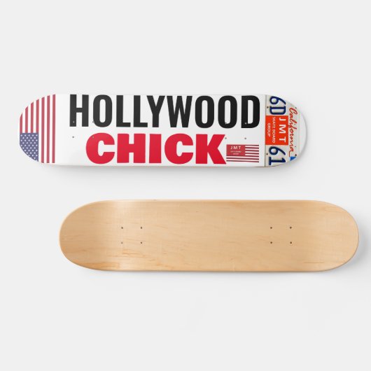 HOLLYWOOD CHICK USA 7 3/4" Skateboard Deck (Horizontal)