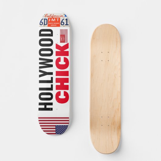HOLLYWOOD CHICK USA 7 3/4" Skateboard Deck (Vorderseite)