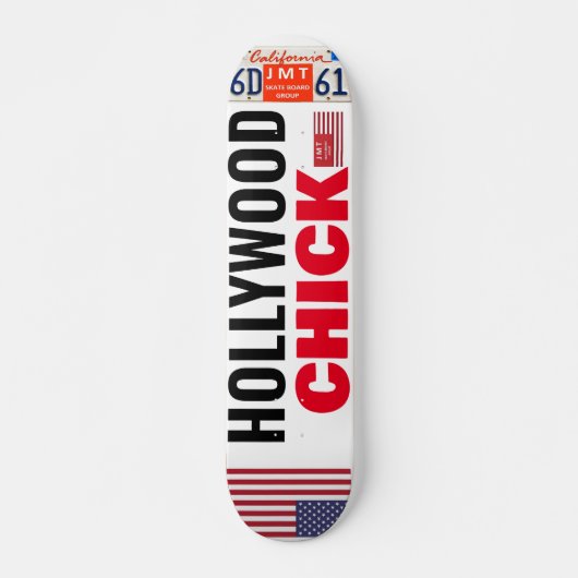HOLLYWOOD CHICK USA 7 3/4" Skateboard Deck (Vorne)