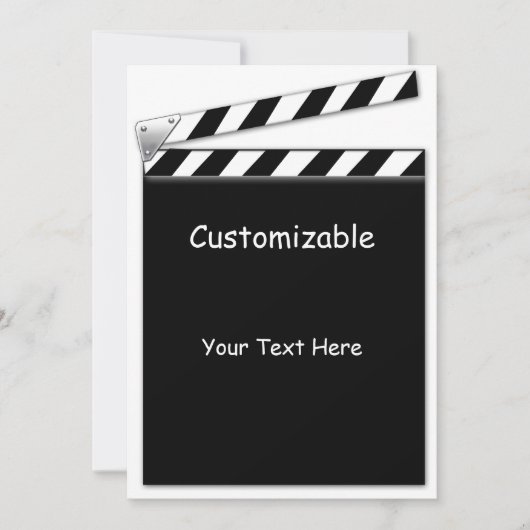 Hollywood Clapper Board Custom, Info Template Einladung (Vorderseite)