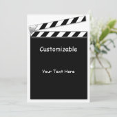 Hollywood Clapper Board Custom, Info Template Einladung (Stehend Vorderseite)