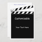 Hollywood Clapper Board Custom, Info Template Einladung (Vorne/Hinten)