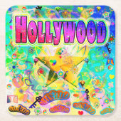 Hollywood Epoch Hour Achterbahn Rechteckiger Pappuntersetzer (Vorderseite)