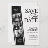 Hollywood Film Strip Save the Date Personalized Einladung (Vorderseite)