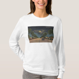 Hollywood, FL - Mondschein-Ansicht über Hollywood T-Shirt