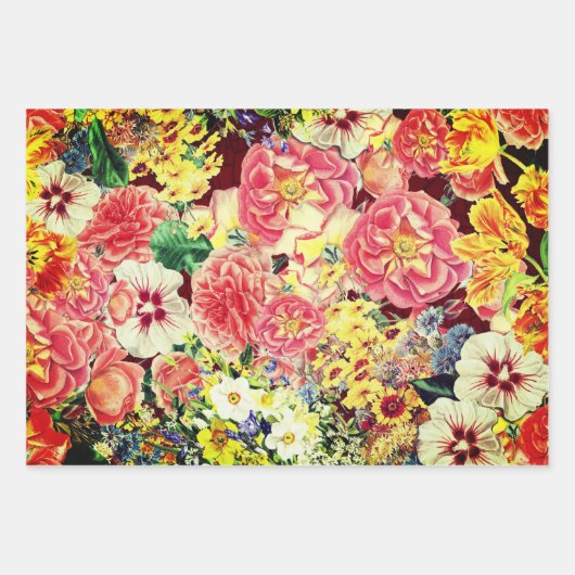 Hollywood Floral Botanischer Sampler Geschenkpapier Set (Vorderseite)