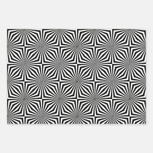 Hollywood Floral Op-Art Sampler Geschenkpapier Set (Vorderseite 2)