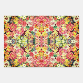 Hollywood Floral Op-Art Sampler Geschenkpapier Set