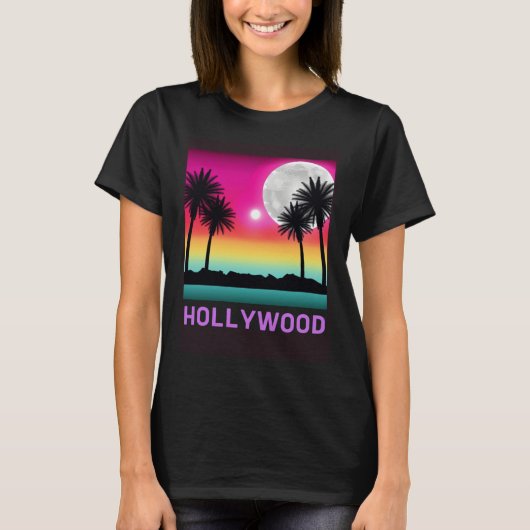 Hollywood Florida Beach Retro Vacation Trip Matchi T-Shirt (Vorderseite)
