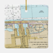 Hollywood Florida Nautical Chart Keramikornament (Rückseite)