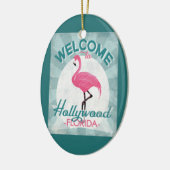 Hollywood Florida Pink Flamingo Retro Keramik Ornament (Links)