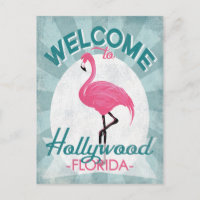 Hollywood Florida Pink Flamingo Retro