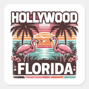 Hollywood Florida Quadratischer Aufkleber