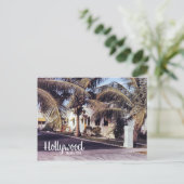 Hollywood Florida Retro Travel Image Tropical Zuha Postkarte (Stehend Vorderseite)