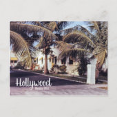 Hollywood Florida Retro Travel Image Tropical Zuha Postkarte (Vorderseite)