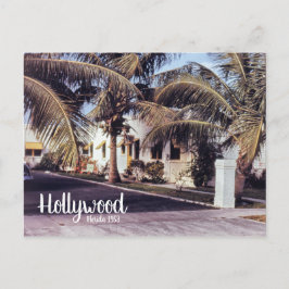 Hollywood Florida Retro Travel Image Tropical Zuha Postkarte