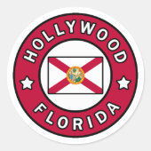 Hollywood Florida Runder Aufkleber (Vorderseite)