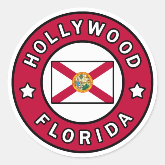 Hollywood Florida Runder Aufkleber (Vorderseite)