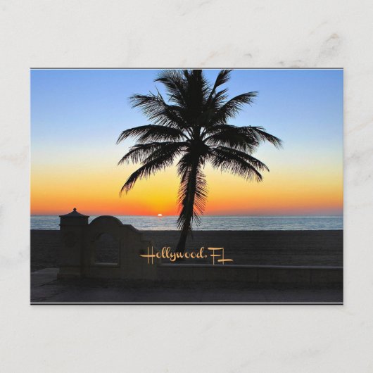 Hollywood, Florida - tropischer Sonnenaufgang Postkarte (Vorderseite)