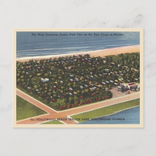 Hollywood, Florida, Vintager Trailerpark Postkarte (Vorderseite)