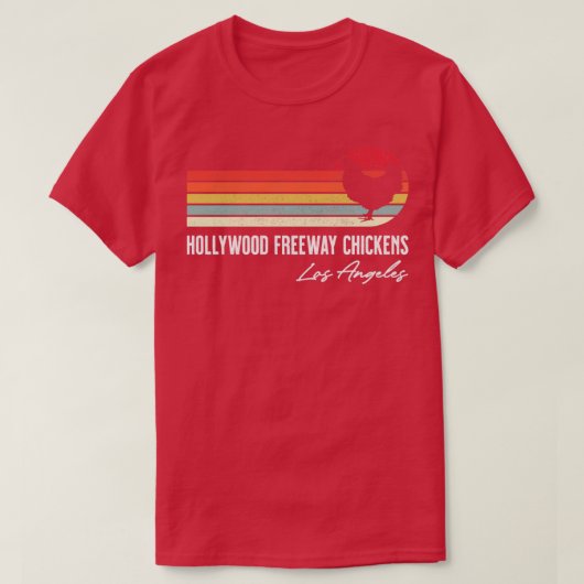 Hollywood Freeway Chickens Los Angeles Retro Souve T-Shirt (Design vorne)