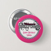 Hollywood-Geburtstags-Knopf Button (Vorne & Hinten)