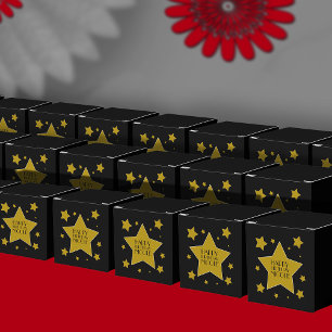Hollywood-Geburtstags-Thema-Goldsterne auf Geschenkschachtel
