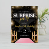 Hollywood Glam Birthday Party Save the Date Folieneinladung (Stehend vorne)