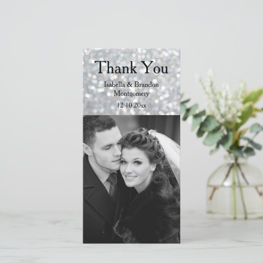 Hollywood Glam Dankeschön Karte (Stehend Vorderseite)