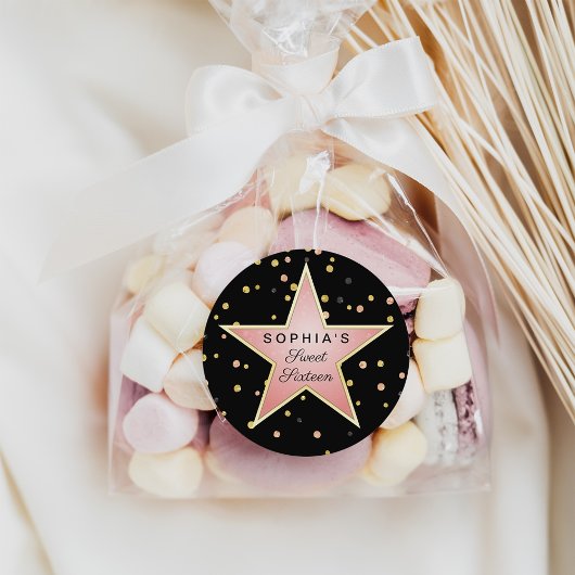 Hollywood Glam Personalisiert Runder Aufkleber