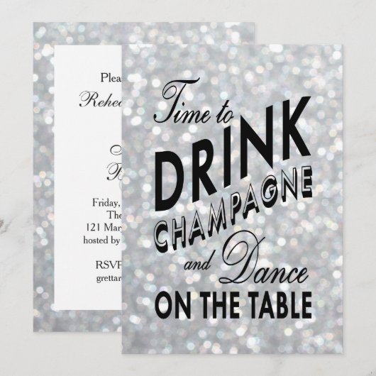 Hollywood Glam Probe Dinner Einladung (Vorne/Hinten)