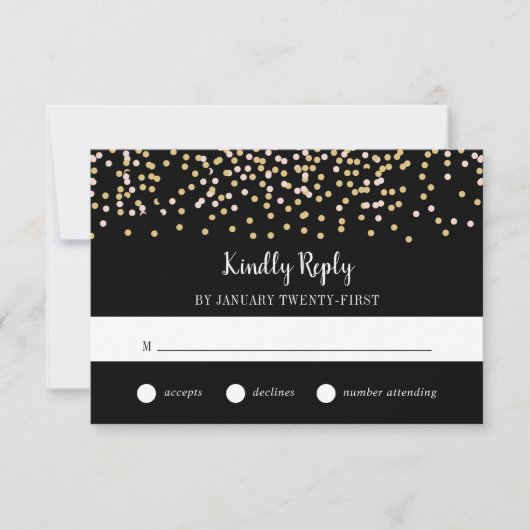 Hollywood Glam RSVP Card (Vorderseite)