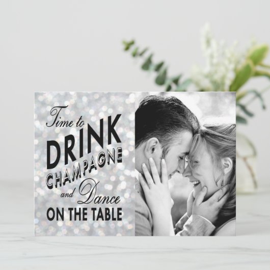 Hollywood Glam Save the Date (Stehend Vorderseite)