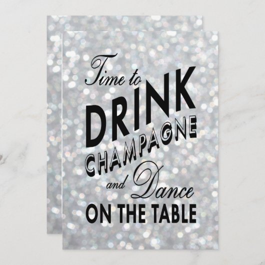 Hollywood Glam Verlobung Einladung (Vorne/Hinten)