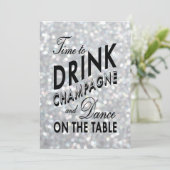 Hollywood Glam Wedding Einladung (Stehend Vorderseite)