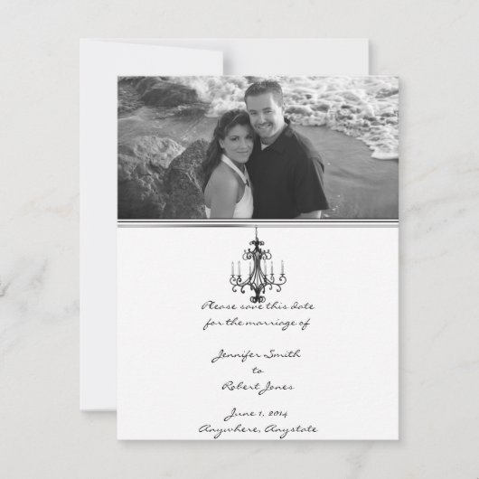 Hollywood Glamour Chandelier Save the Date (Vorderseite)