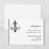 Hollywood Glamour Chandelier Wedeption Begleitkarte (Vorne/Hinten)