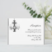 Hollywood Glamour Chandelier Wedeption Begleitkarte (Stehend Vorderseite)