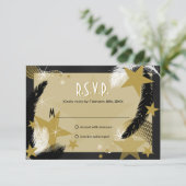 Hollywood Glamour RSVP Card Karte (Stehend Vorderseite)