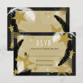 Hollywood Glamour RSVP Card Karte (Vorne/Hinten)