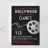 Hollywood Glitzer Birthday Einladung (Vorderseite)