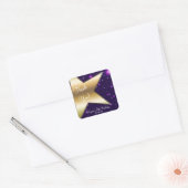 Hollywood Gold Star Lila Geburtstagsparty Sticker (Umschlag)