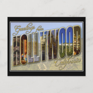 Hollywood Grüße Vintage Postkarte