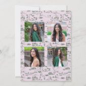 Hollywood Hills Toile Coquette Grad Bekanntgabe Einladung (Rückseite)