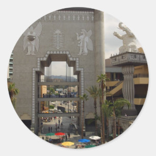 Hollywood-Hochland-Einkaufszentrum in Los Angeles Runder Aufkleber