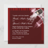 Hollywood Hochzeit Rot Schwarz Einladung (Rückseite)