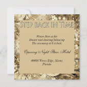 Hollywood Hochzeitsempfang Gold Schwarz Einladung (Rückseite)