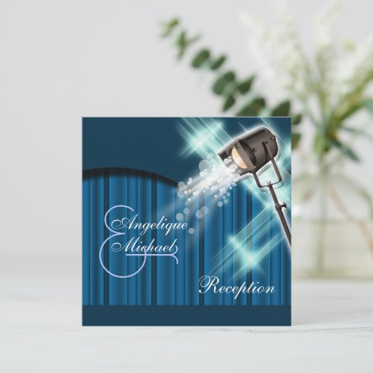 Hollywood Hochzeitszentrum Bühne Theater Einladung (Stehend Vorderseite)