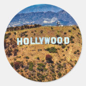 Hollywood, ikonisches Schild, Runder Aufkleber (Vorderseite)
